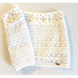 HOLLISTER Crochet Micro Mini Skirt SZ 5 Stud Details Hipster Boho City Festival